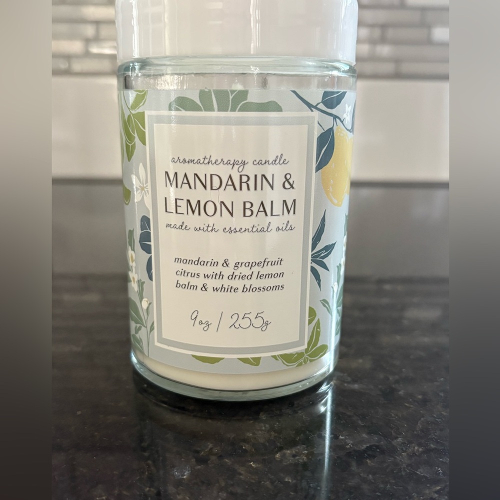 Mandarin & Lemon Balm Aromatherapy Candle - Citrus Floral